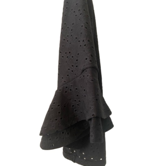 NWT Black 3/4 Ruffle Sleeve Cropped Open Bolero Cardigan - Picture 8 of 13